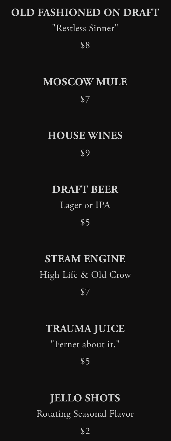 Drink Menu