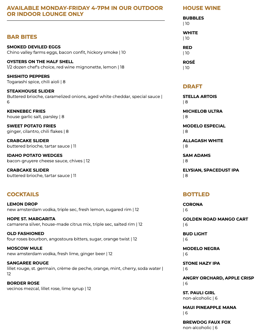 Food & Drink Menu