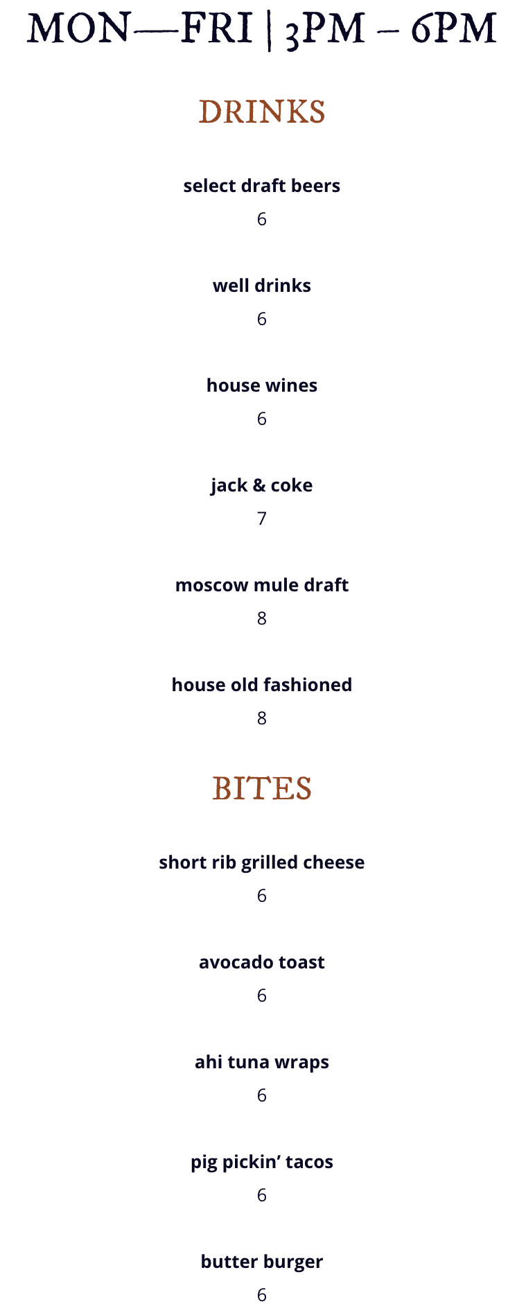 Food & Drink Menu