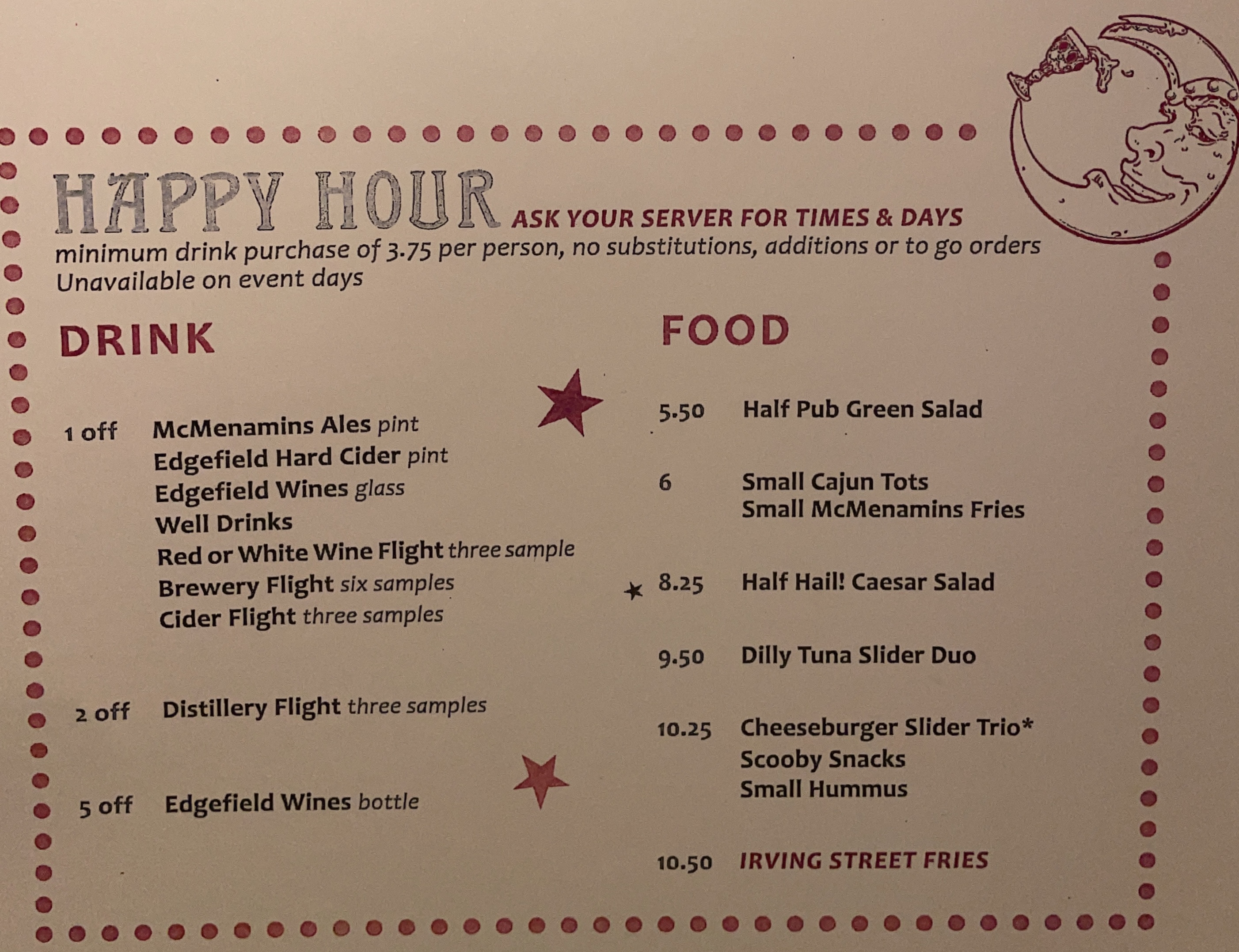 Food & Drink Menu