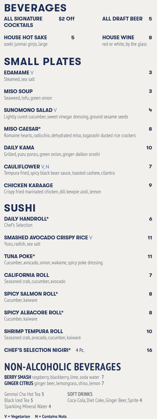 Food & Drink Menu