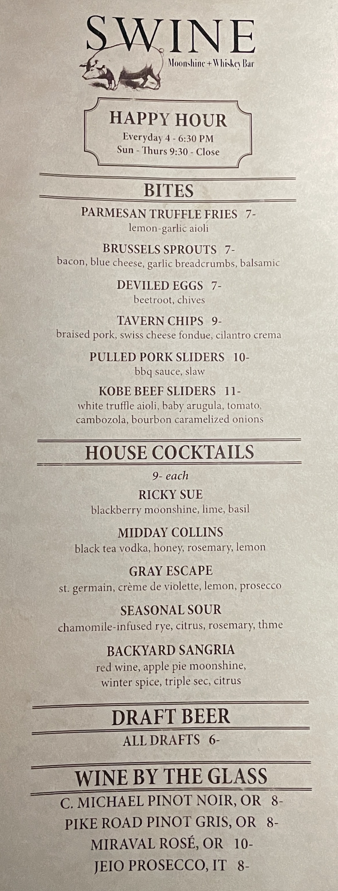 Food & Drink Menu