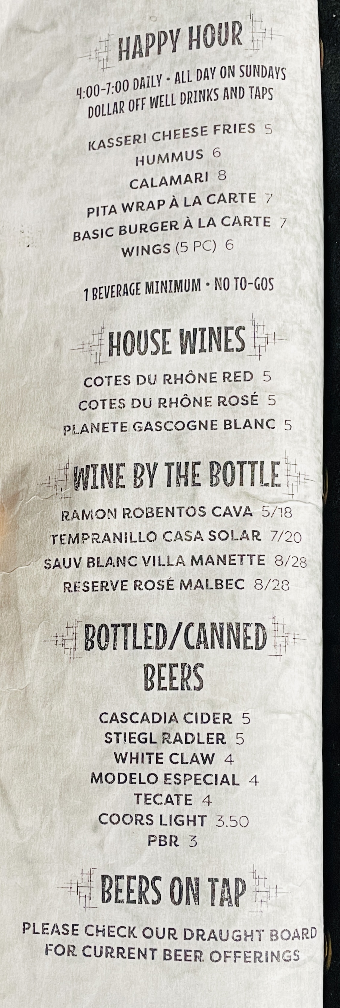 Food & Drink Menu