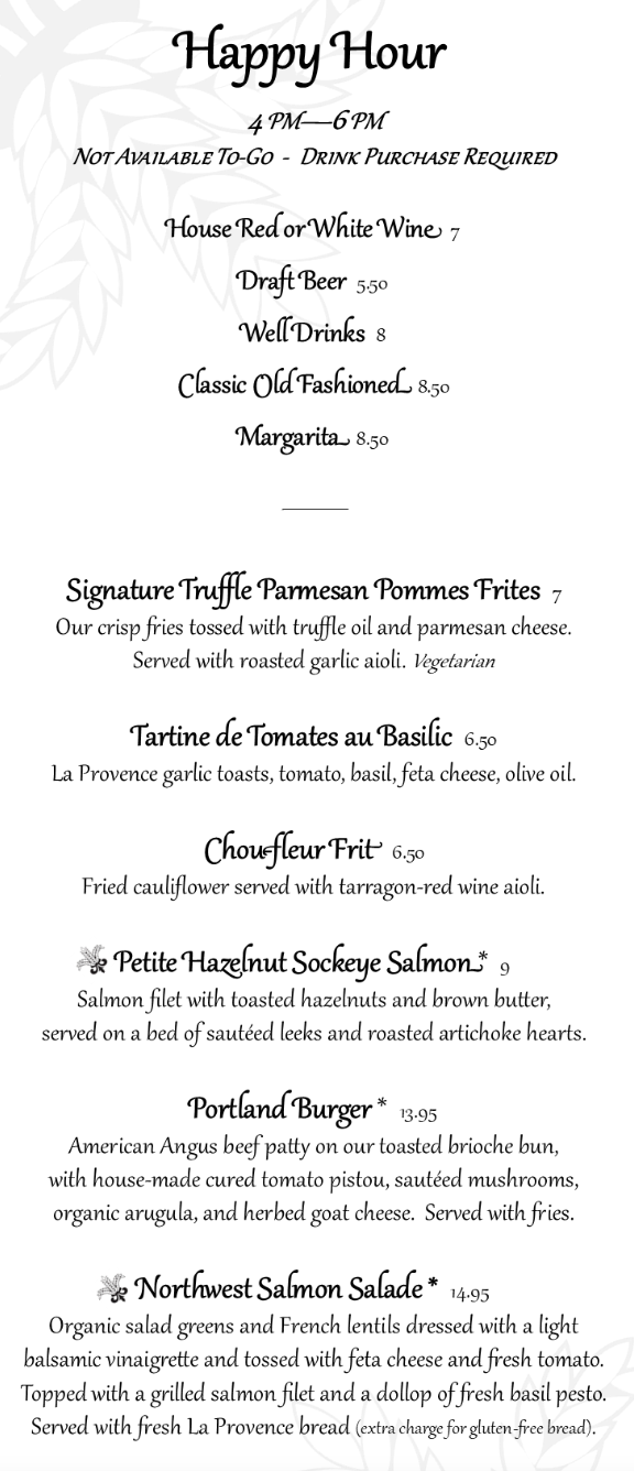 Food & Drink Menu