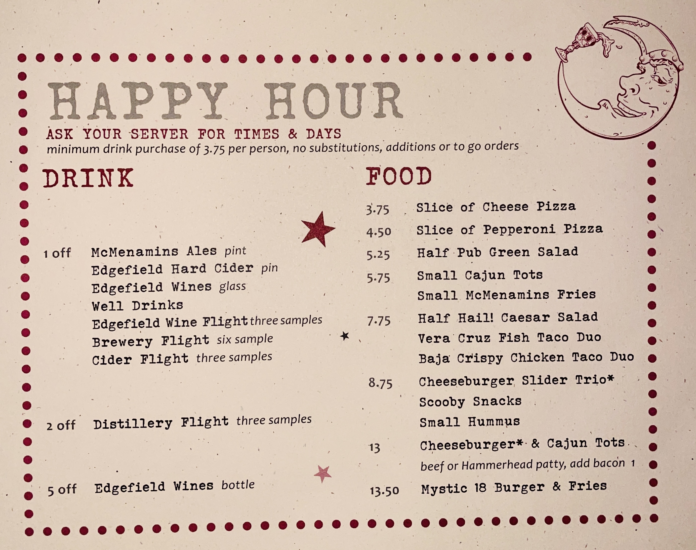 Food & Drink Menu