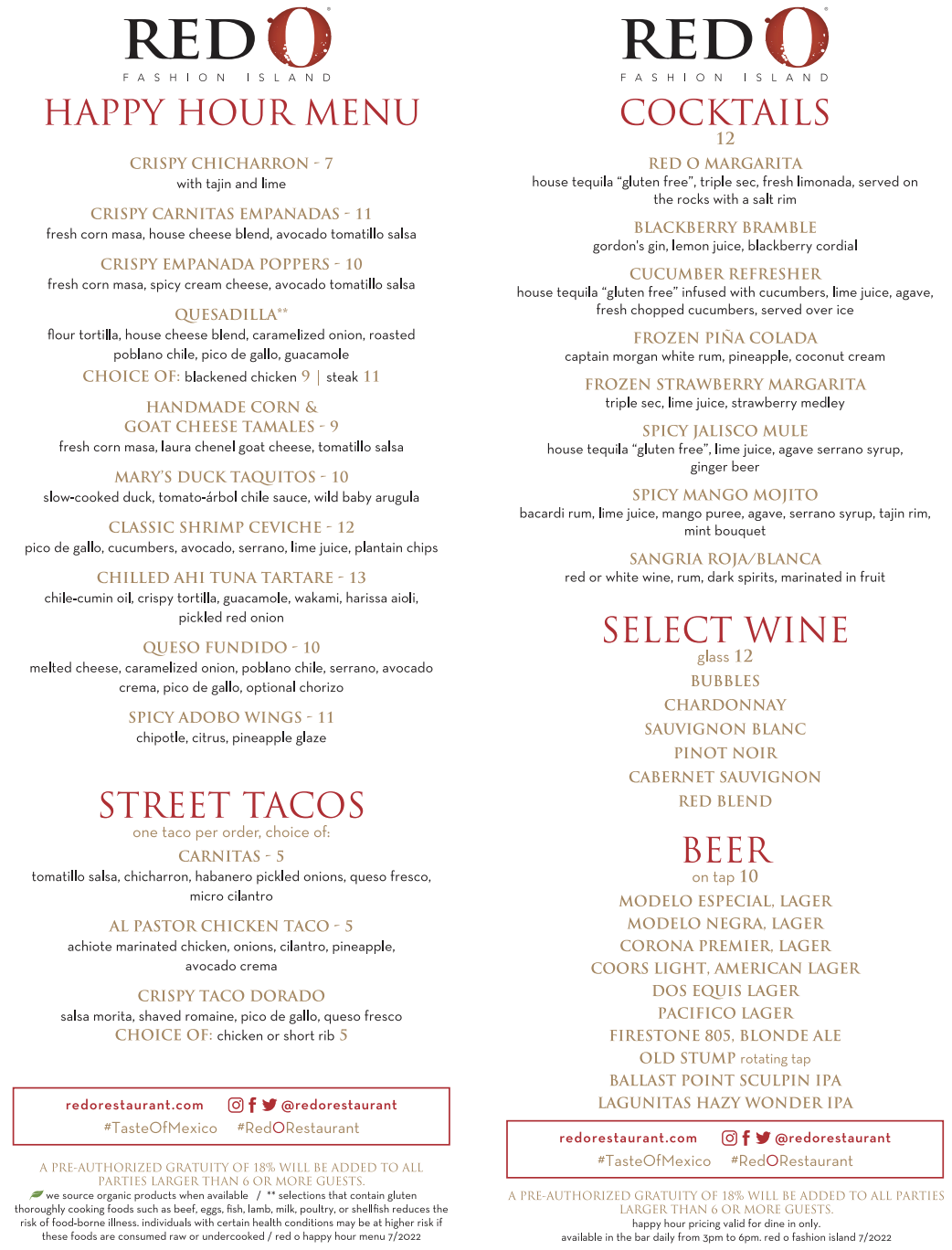 Food & Drink Menu
