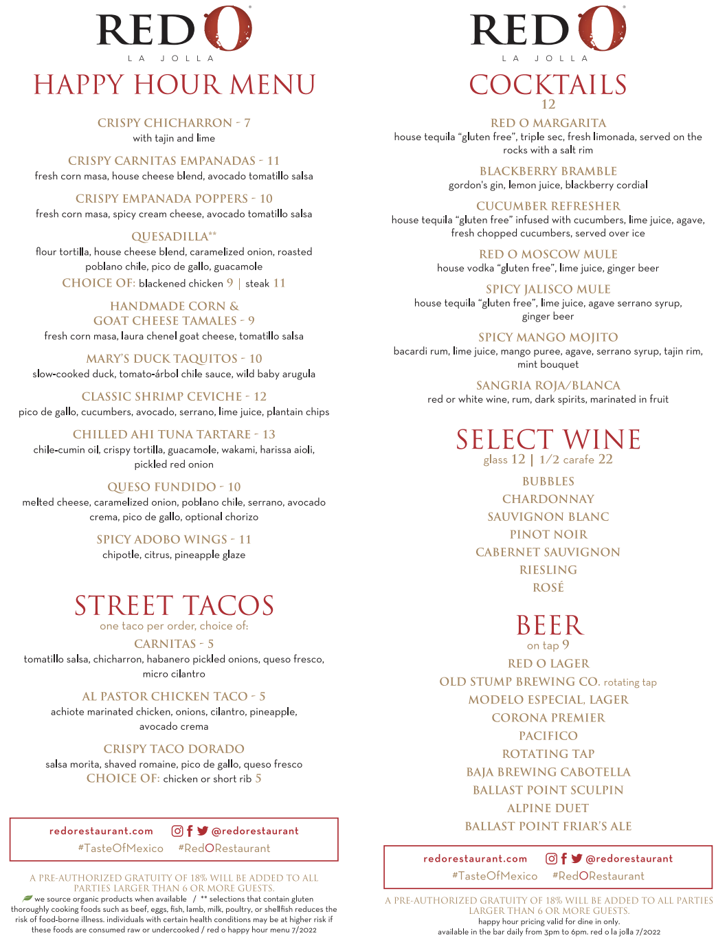 Food & Drink Menu