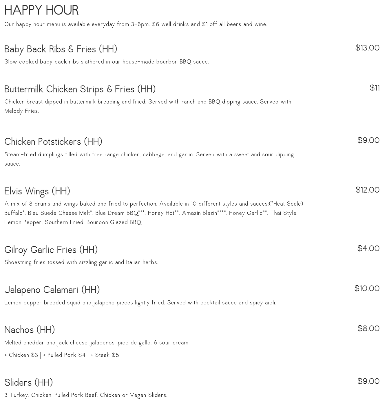 Food & Drink Menu