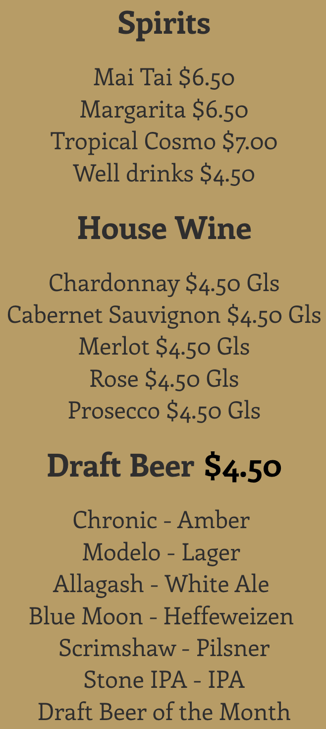 Drink Menu