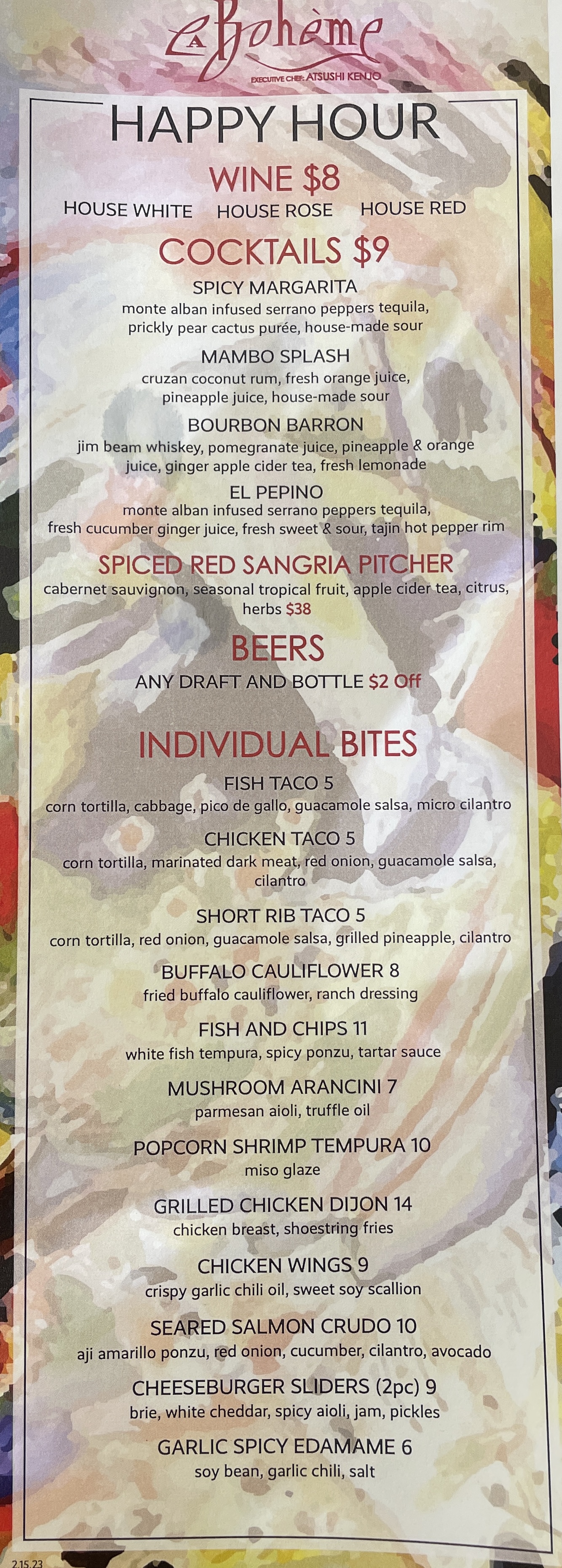 Food & Drink Menu
