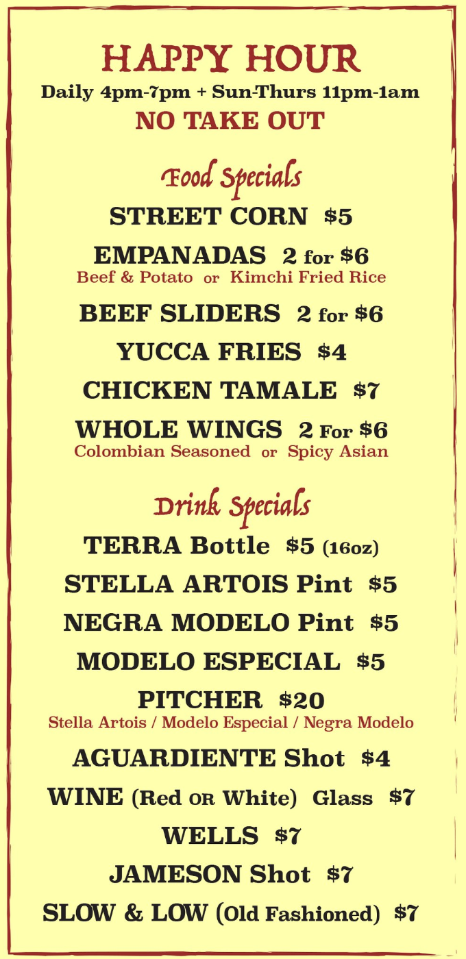 Food & Drink Menu