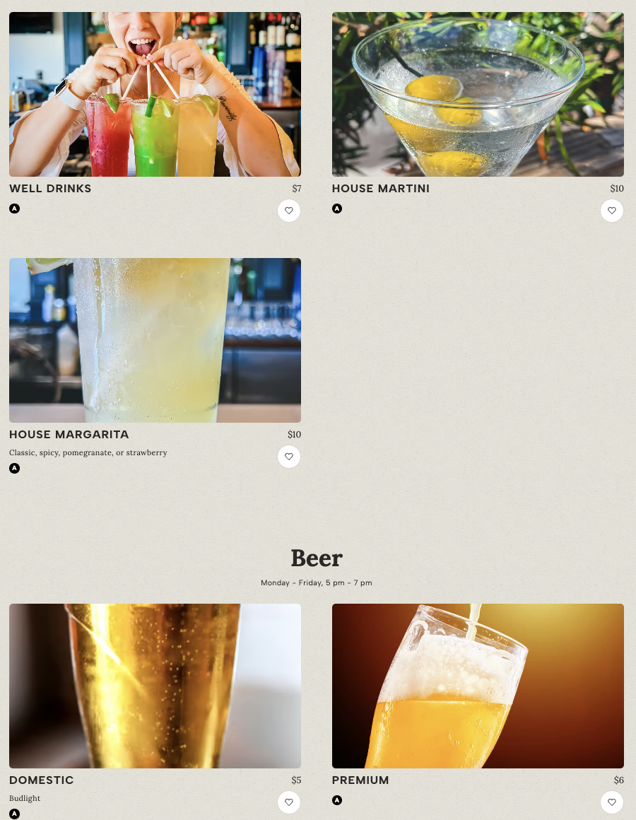 Drink Menu
