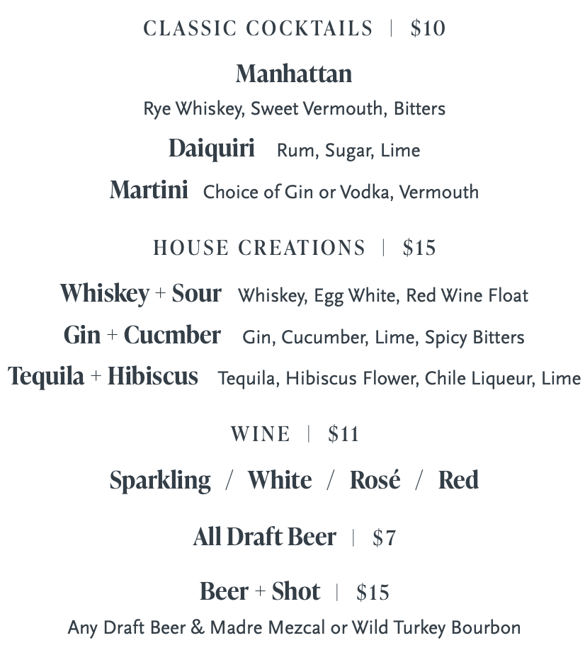 Drink Menu