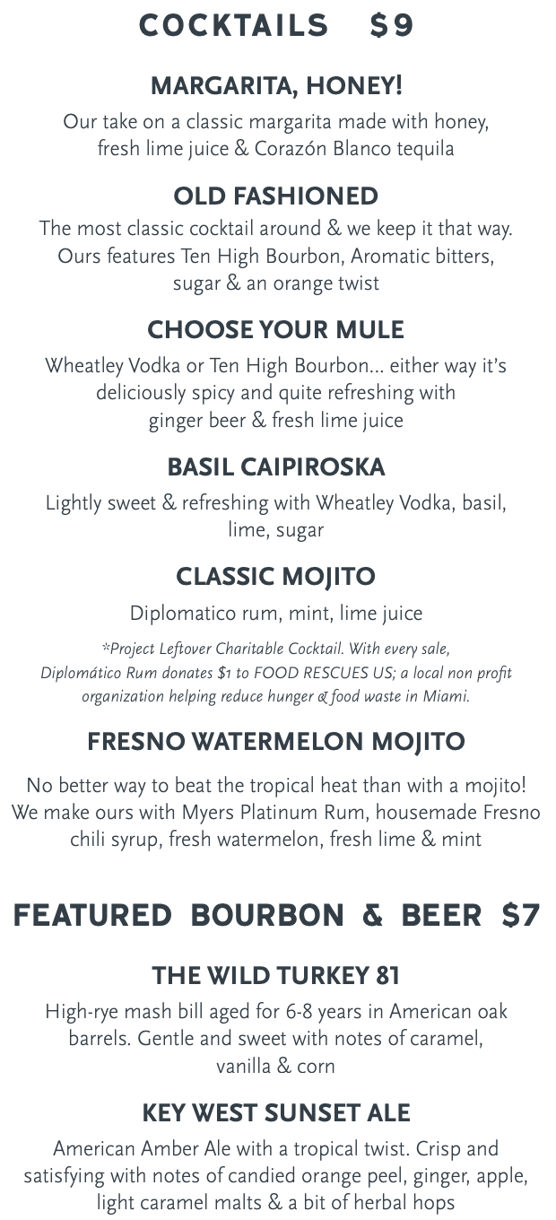 Drink Menu