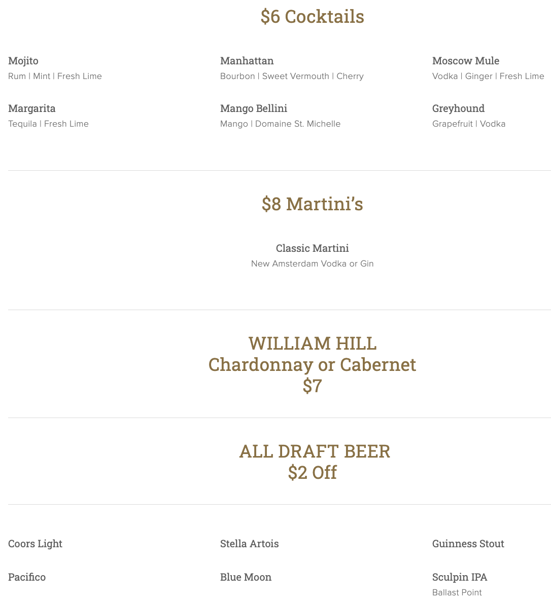Drink Menu