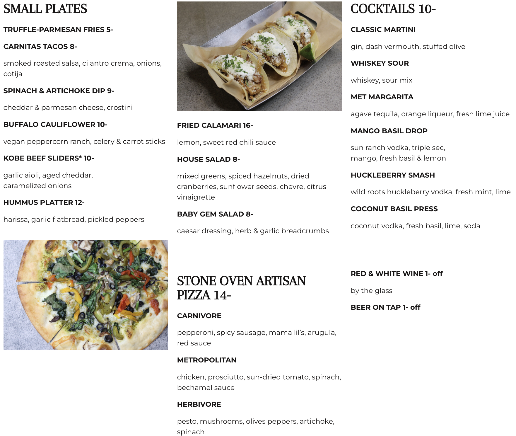 Food & Drink Menu