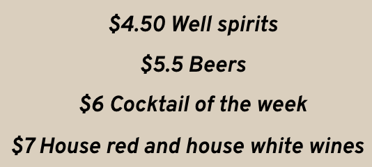 Drink Menu