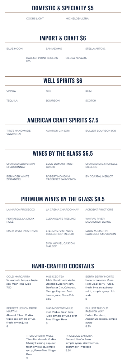 Drink Menu