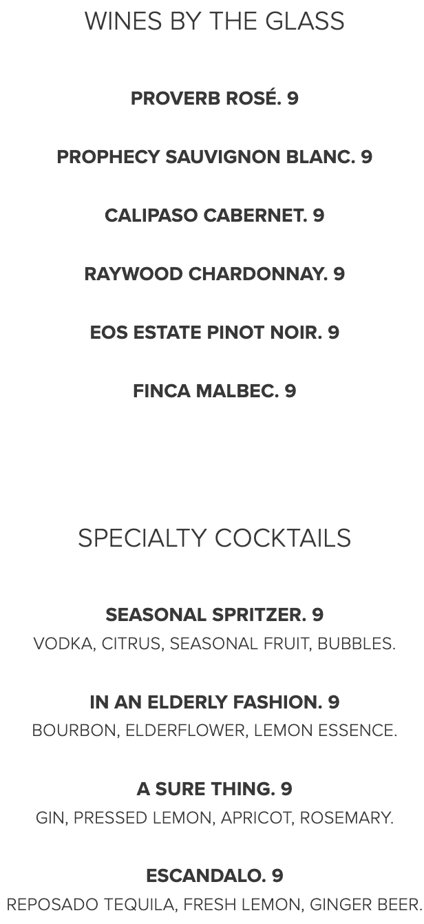 Drink Menu