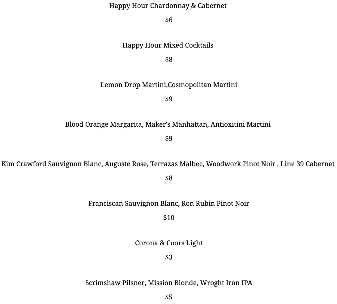 Drink Menu