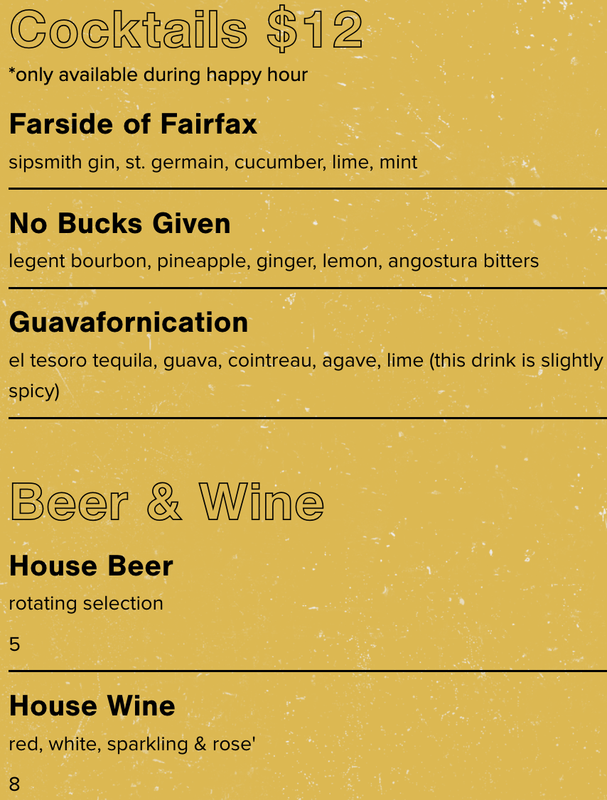 Drink Menu