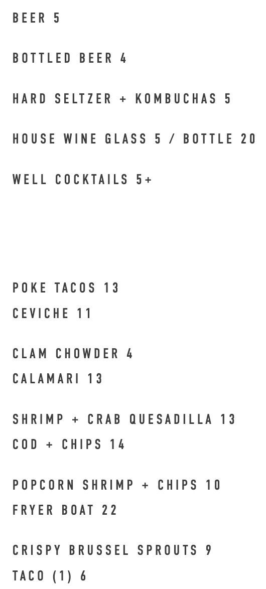 Food & Drink Menu