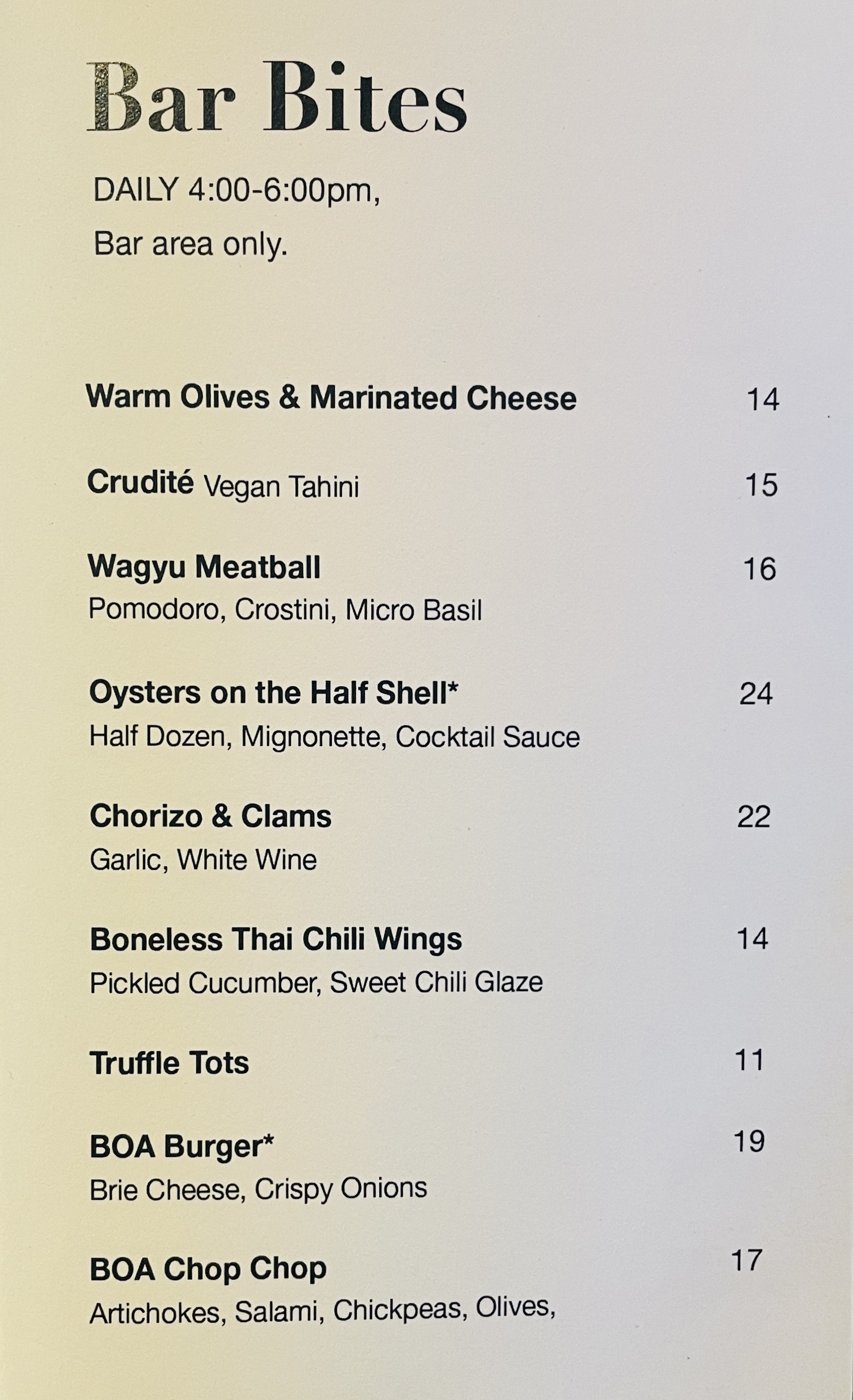 Food Menu