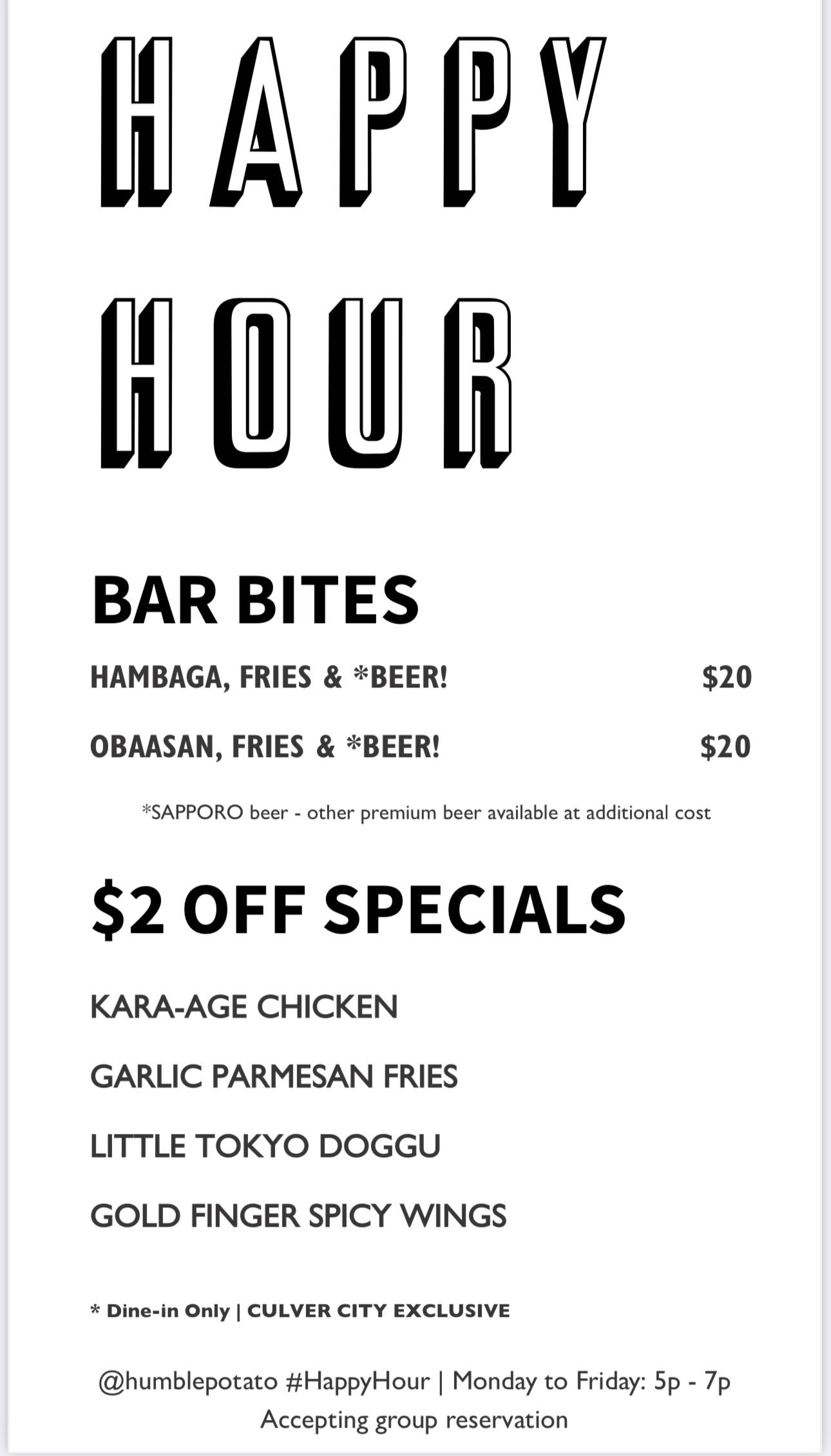 Food & Drink Menu
