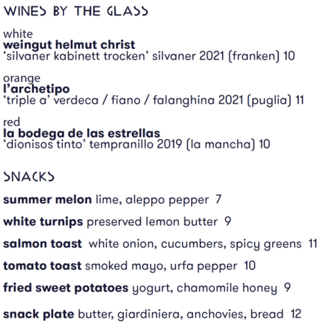 Food & Drink Menu