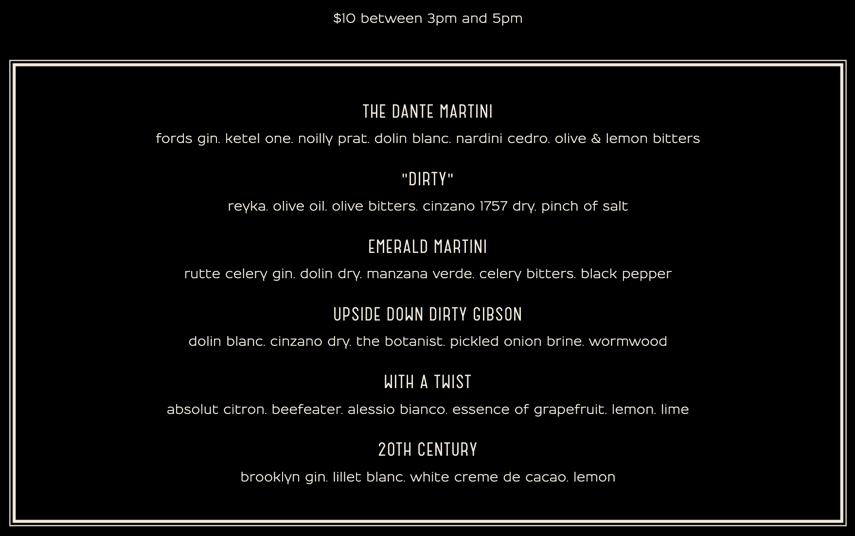 Drink Menu