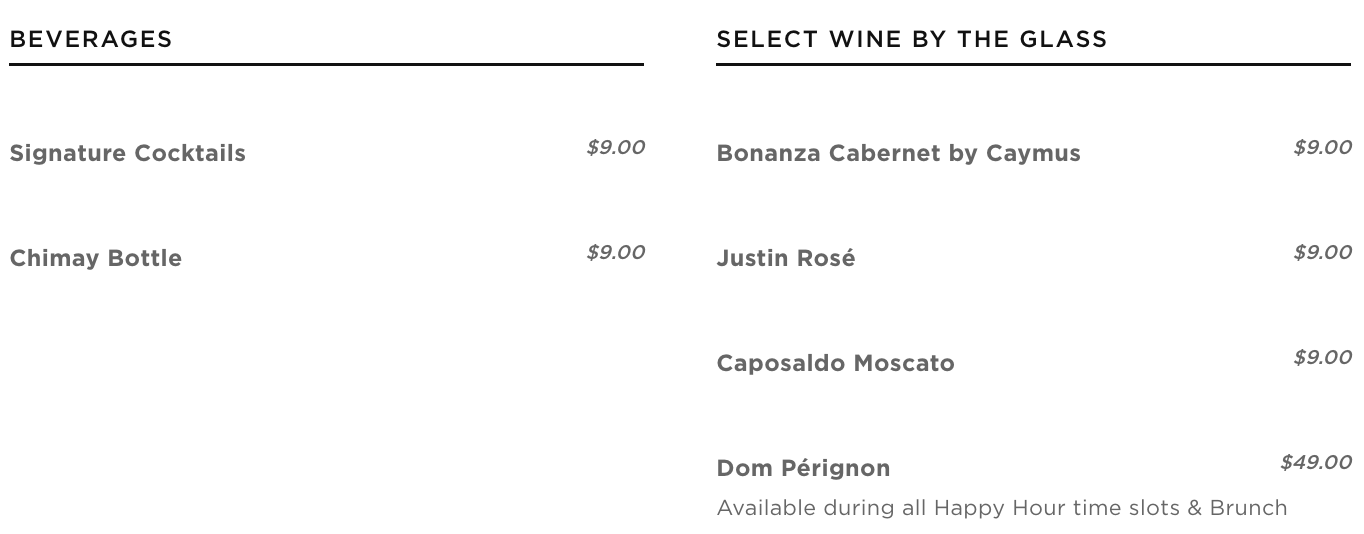 Drink Menu
