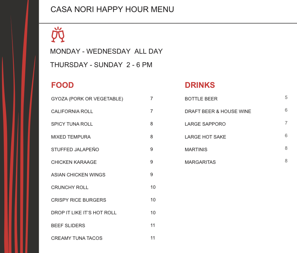Food & Drink Menu