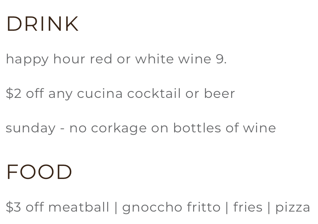 Food & Drink Menu
