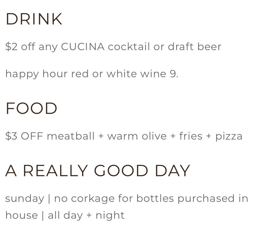 Food & Drink Menu