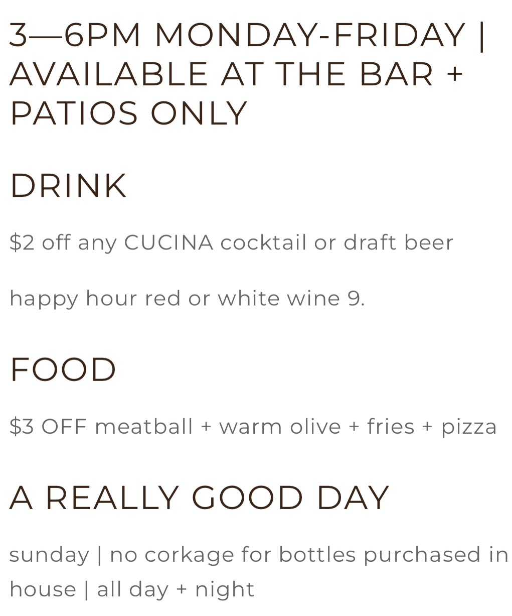 Food & Drink Menu