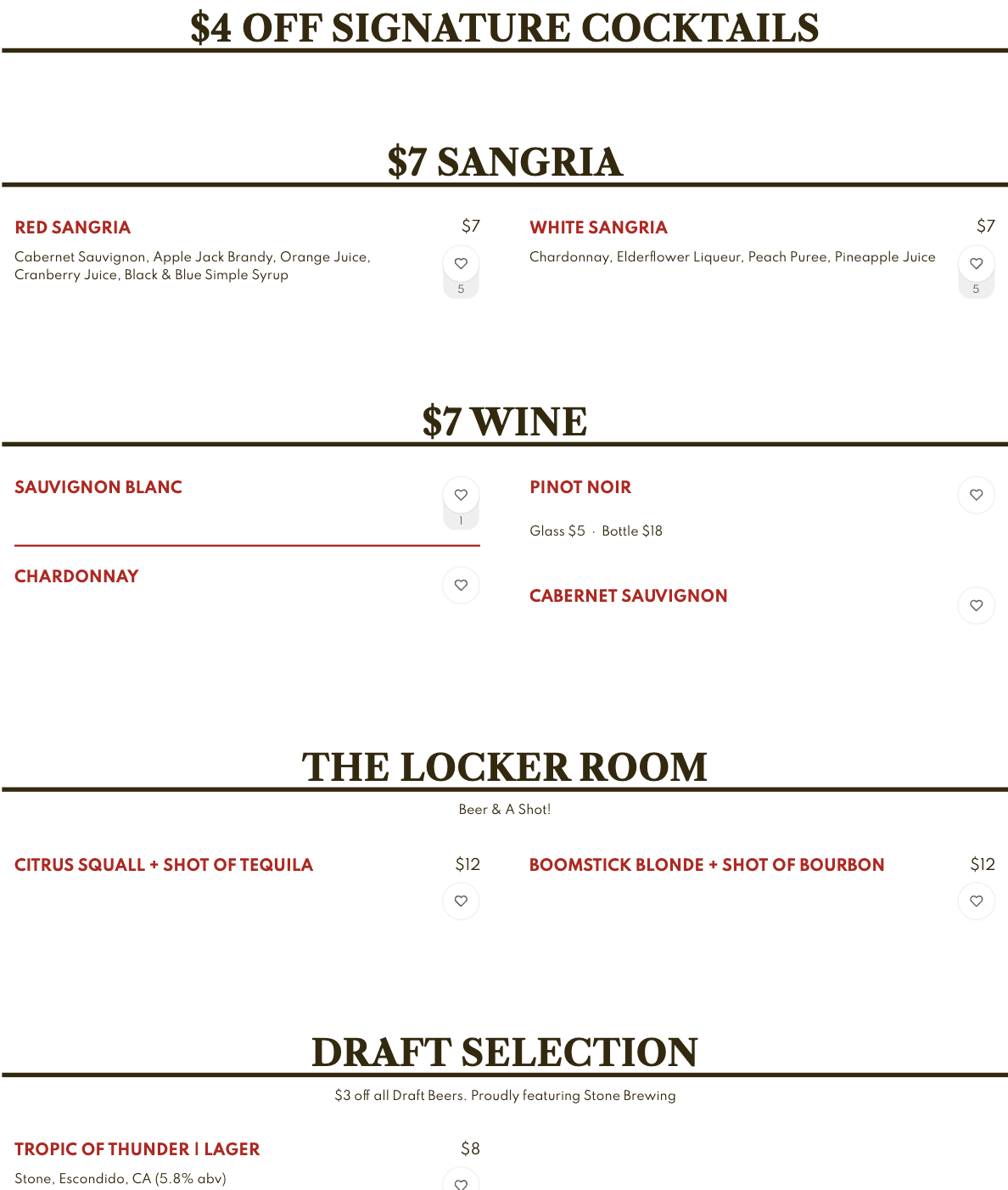 Drink Menu