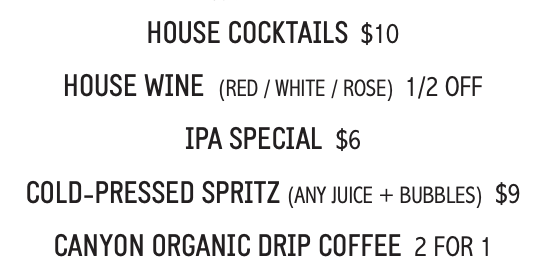 Drink Menu