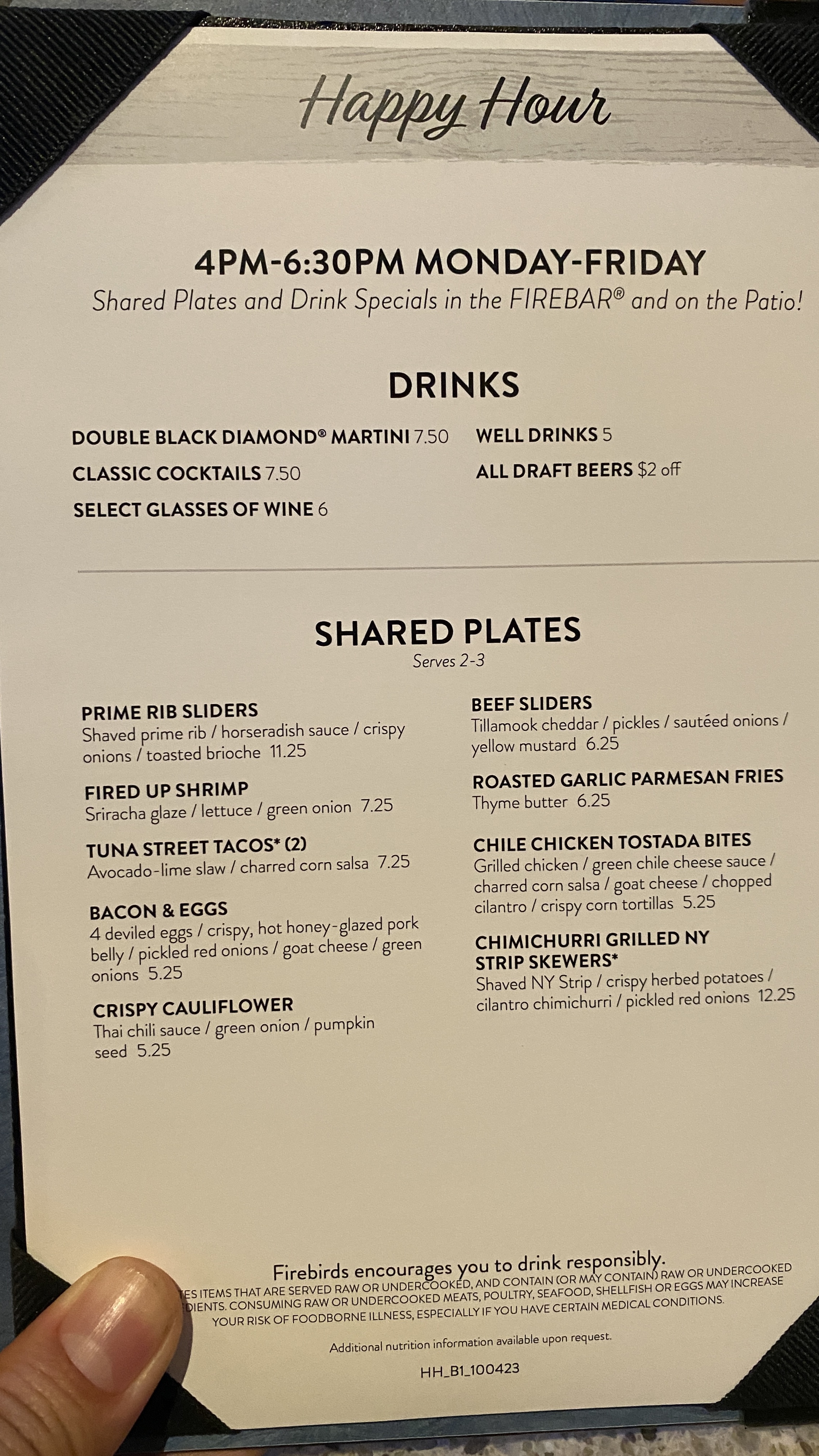 Food & Drink Menu