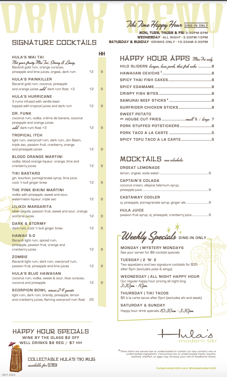 Food & Drink Menu