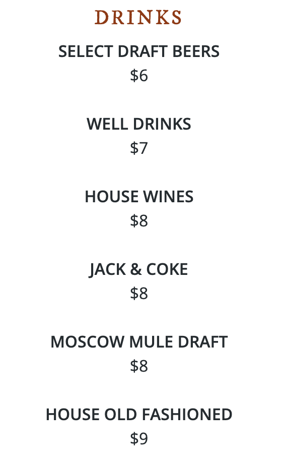 Drink Menu