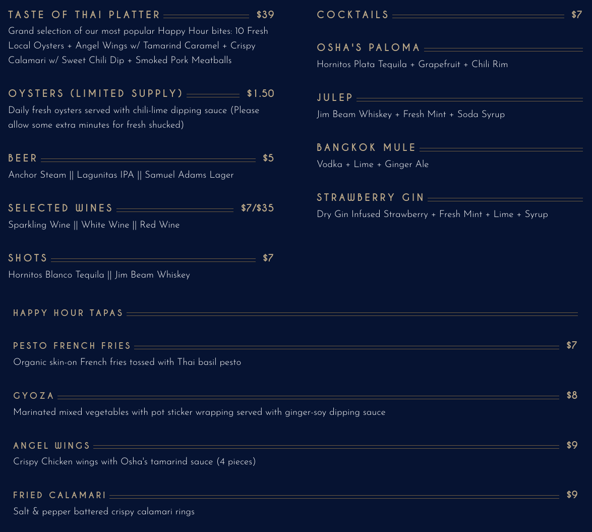 Food & Drink Menu