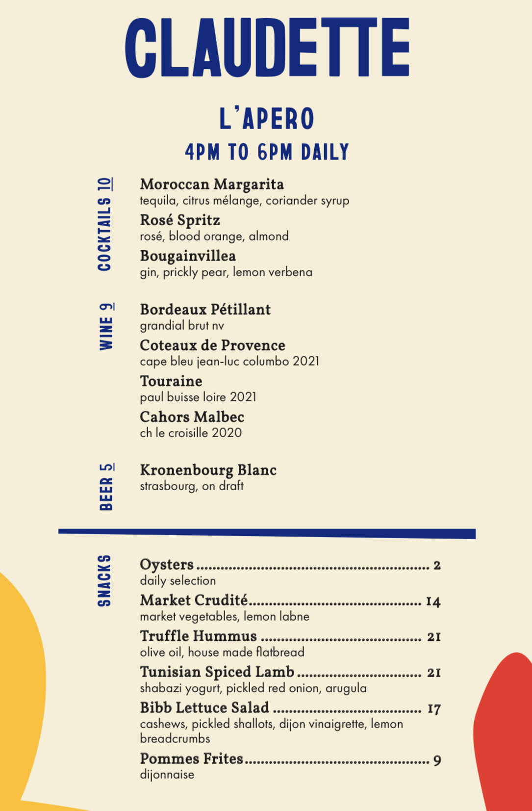 Food & Drink Menu