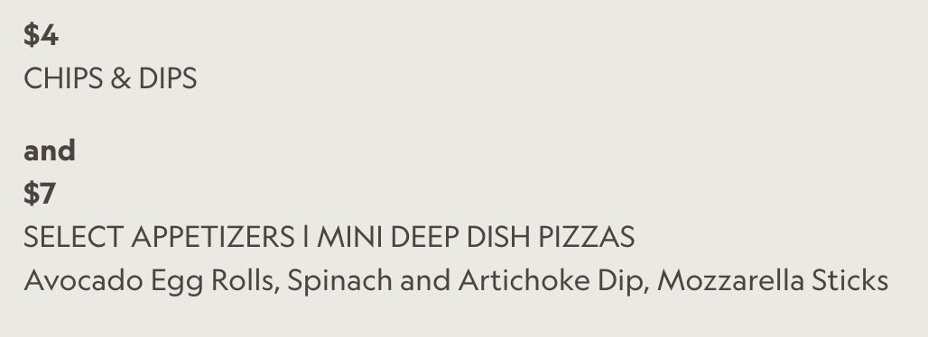 Food & Drink Menu