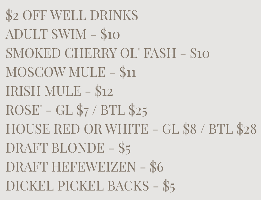 Drink Menu