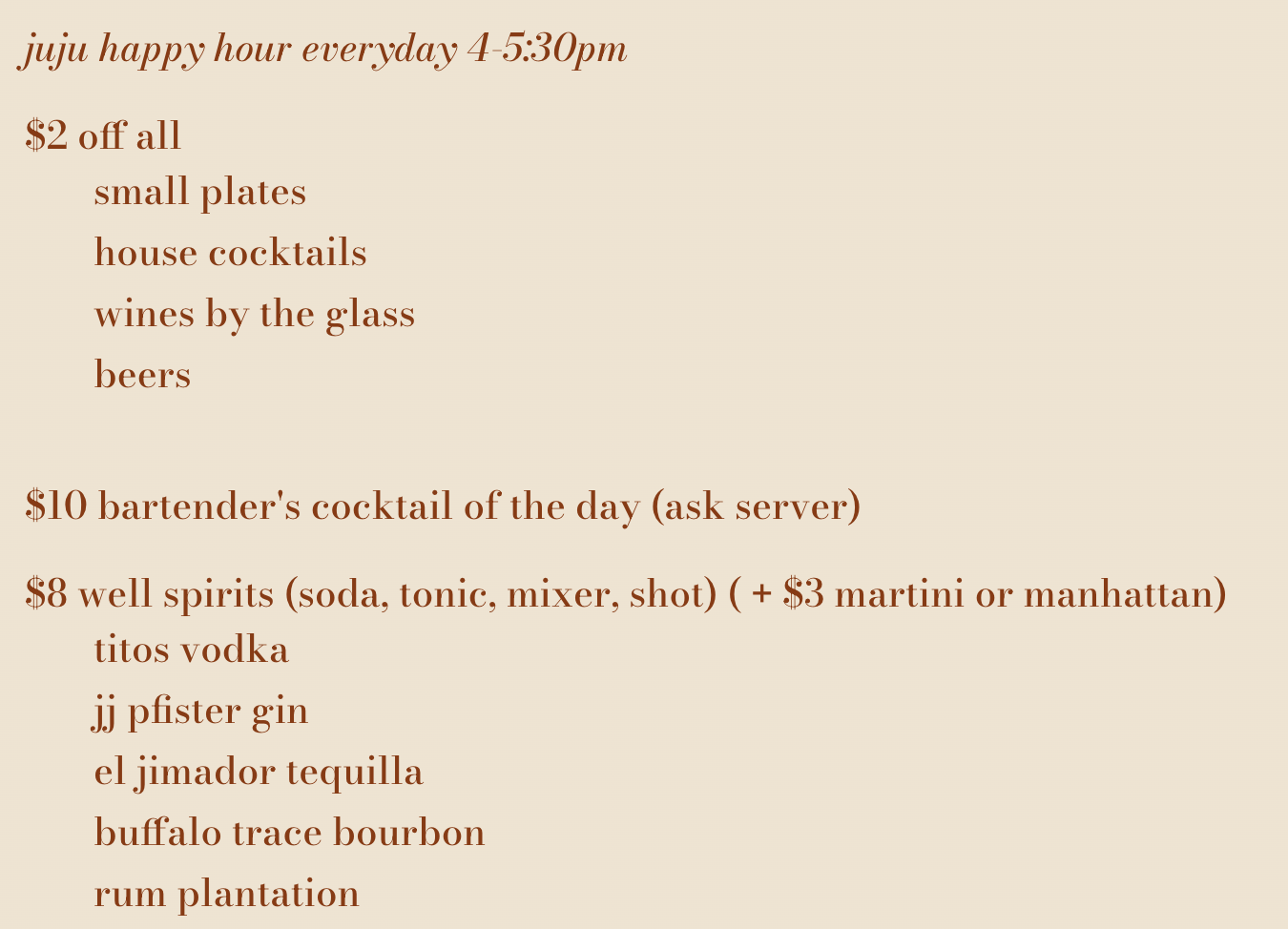 Food & Drink Menu