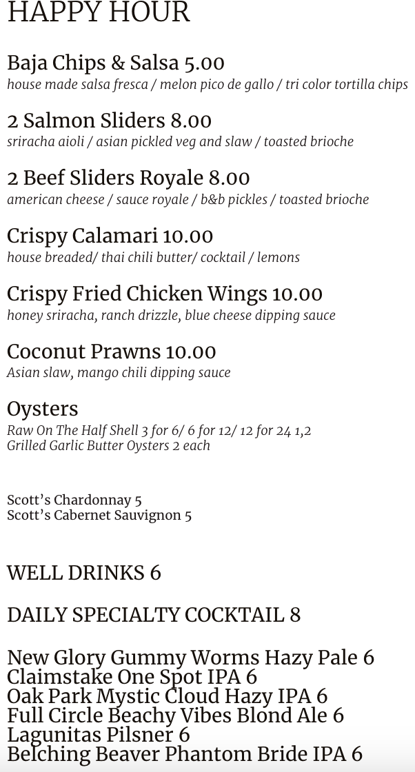 Food & Drink Menu