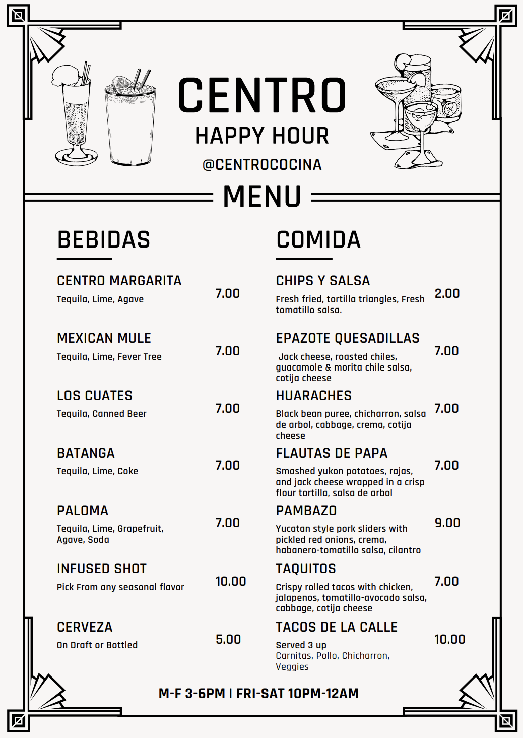 Food & Drink Menu