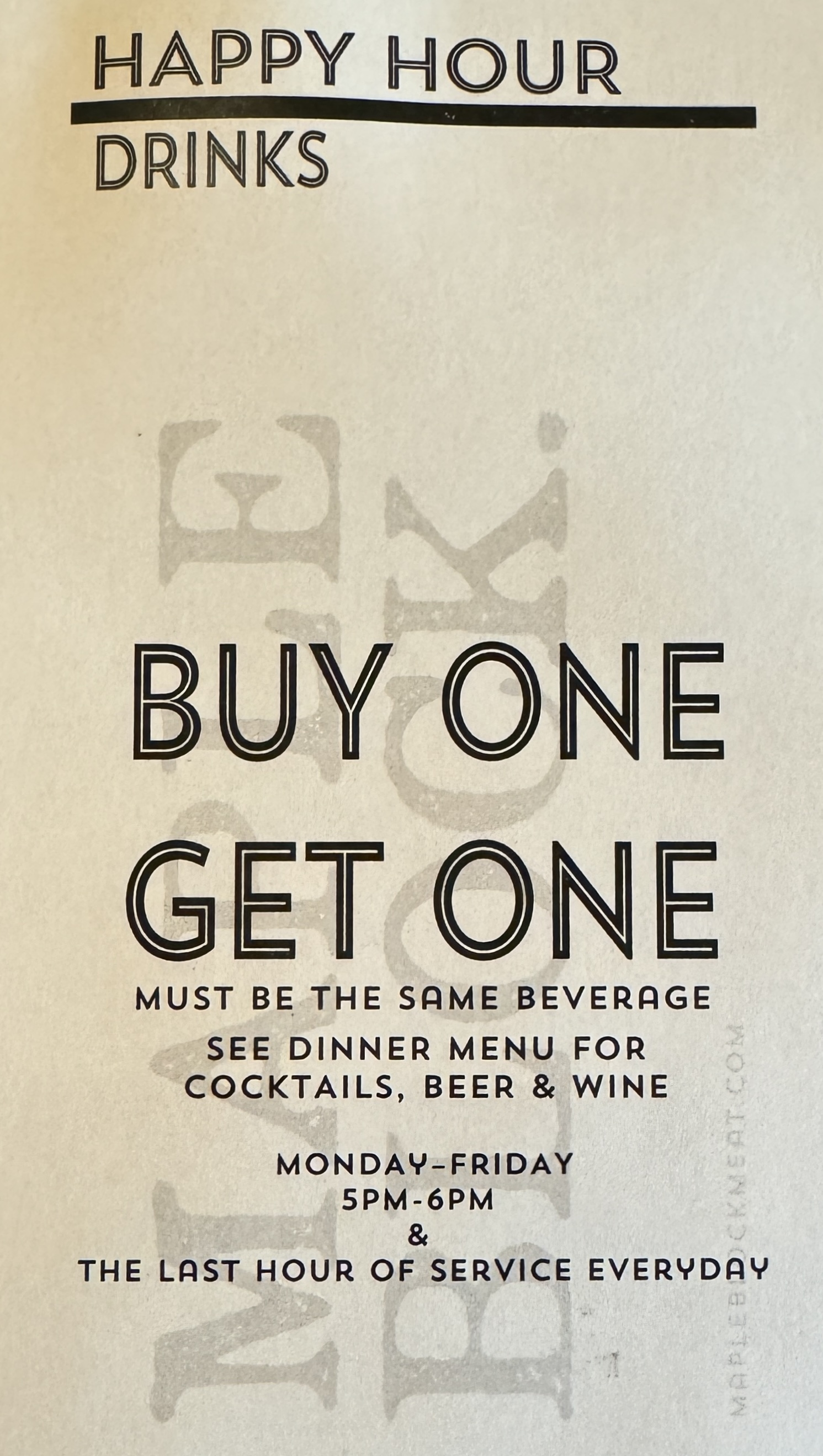 Drink Menu