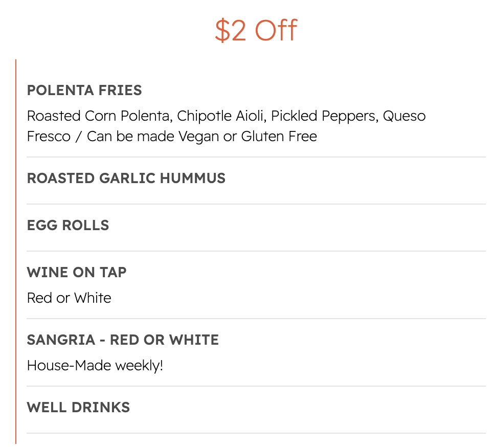 Food Menu