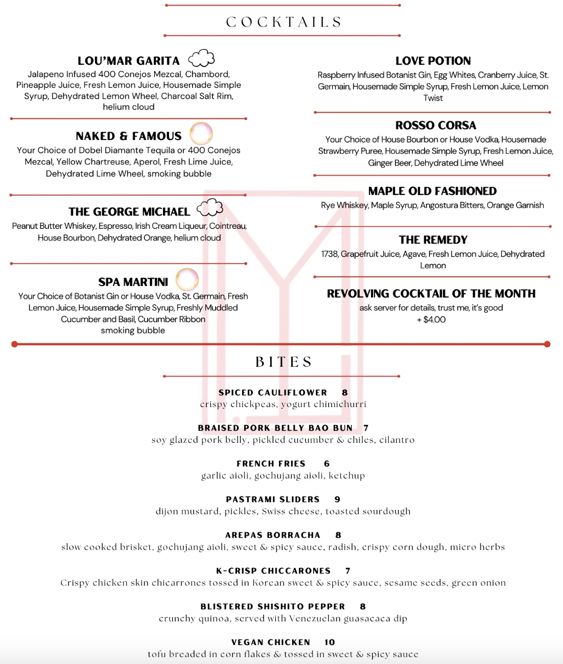 Food & Drink Menu